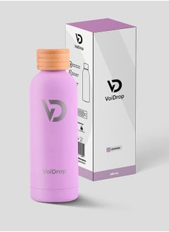 Generic Thermal Bottle 500ML Bamboo cap bottle Vacuum Insulated Water Bottle Double Layer Stainless Steel Sports Water Bottle Leak Proof Water Bottle for Office school and Gym Lavender 20oz  - Image 1
