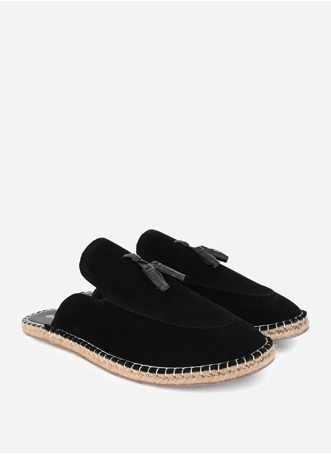 Styli Faux Suede Mule Espadrilles with Tassel