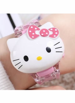 Hello Kitty Hello Kitty Cartoon Children's Watch, Children's Watch Toy with Light Effect, Kids Electronic Watch with Music, Flip-top Cartoon Watch for Kids  - Image 3
