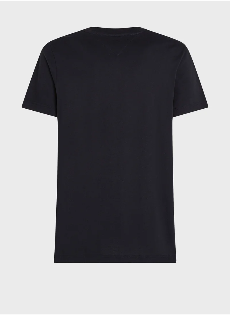 تومي هيلفيغر Logo Crew Neck T-Shirt