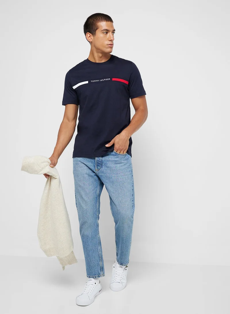 TOMMY HILFIGER  Logo Embroidery Insert Jersey T-Shirt for Men | Best Price UAE