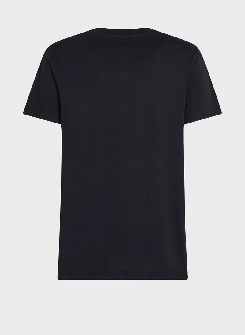 TOMMY HILFIGER  Logo Embroidery Insert Jersey T-Shirt for Men | Best Price UAE