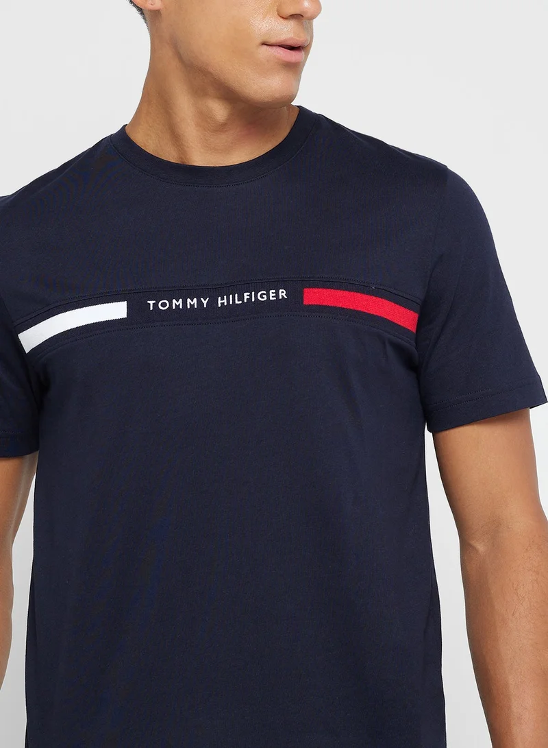TOMMY HILFIGER  Logo Embroidery Insert Jersey T-Shirt for Men | Best Price UAE