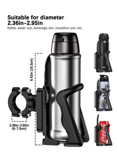 KASTWAVE Bike Water Bottle Holder, Adjustable Motorcycle Bottle Cage Upgraded Bike Cup Holder for Motorcycle, Baby Stroller, Bicycle, ATV/UTV, Wheelchair ,Marine Boat (2.0-2.7inch)  - Image 2