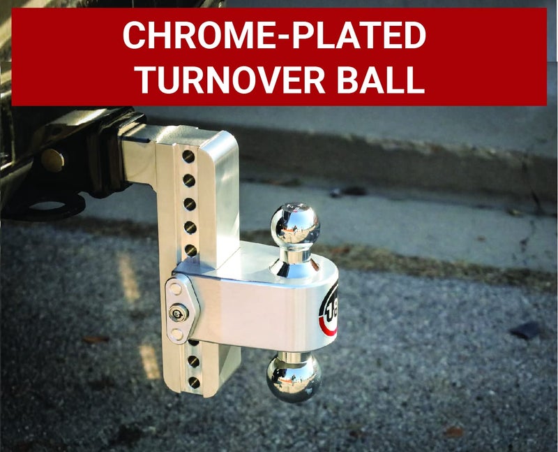 Weigh Safe 180-Degree Trailer Hitch - Adjustable Trailer Hitch for Towing - Compatible with 2.5" Receivers - 10" Drop, Chrome-Plated Tow Balls, 18,500 GTW, 2-Piece Lock Set - Image 3