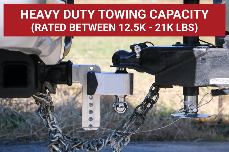 Weigh Safe 180-Degree Trailer Hitch - Adjustable Trailer Hitch for Towing - Compatible with 2.5" Receivers - 10" Drop, Chrome-Plated Tow Balls, 18,500 GTW, 2-Piece Lock Set - Image 4