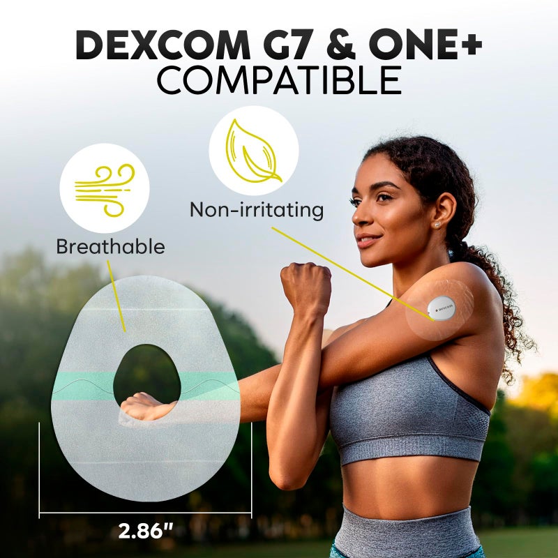 Adamson Dexcom G7 Over Patches Waterproof â€“ 20 Clear Adhesive Patches â€“ Transparent CGM Covers No Glue on Sensor â€“ Strong Hold â€“ Hypoallergenic & Sweatproof - Image 2