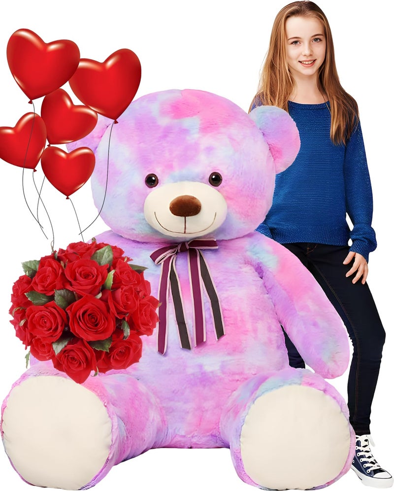 Tezituor Big Teddy Bear52 Giant Stuffed Animal PlushRainbow Purple Soft Plush Toys Gifts for Valentine Christmas Birthday - Image 2