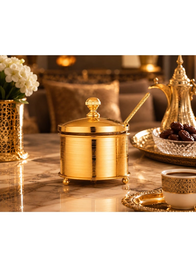 Dania ✨ Luxurious gold-colored metal serving sugar bowl with spoon – rust-resistant and long-lasting color retention ✨ - Image 1