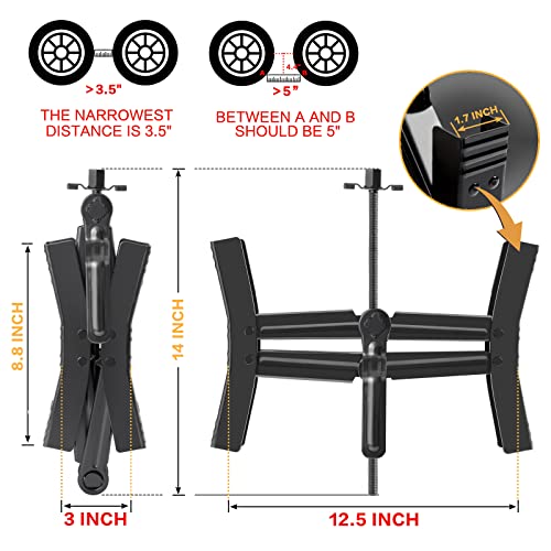 Proud Panda Camper Wheel Chock Stabilizer 2 Sets, Double Speed Heavy Duty Truck RV Tire Scissor Locking X Chock, Camper Accessories for Travel Trailers Tire Chalks, Anti Rust Coating, Fit for 3.5” to 12” - Image 3