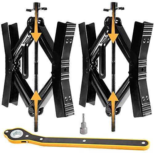 Proud Panda Camper Wheel Chock Stabilizer 2 Sets, Double Speed Heavy Duty Truck RV Tire Scissor Locking X Chock, Camper Accessories for Travel Trailers Tire Chalks, Anti Rust Coating, Fit for 3.5” to 12” - Image 1