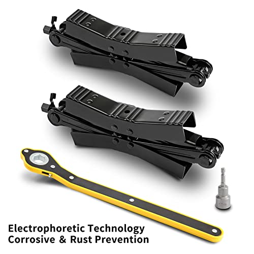 Proud Panda Camper Wheel Chock Stabilizer 2 Sets, Double Speed Heavy Duty Truck RV Tire Scissor Locking X Chock, Camper Accessories for Travel Trailers Tire Chalks, Anti Rust Coating, Fit for 3.5” to 12” - Image 2