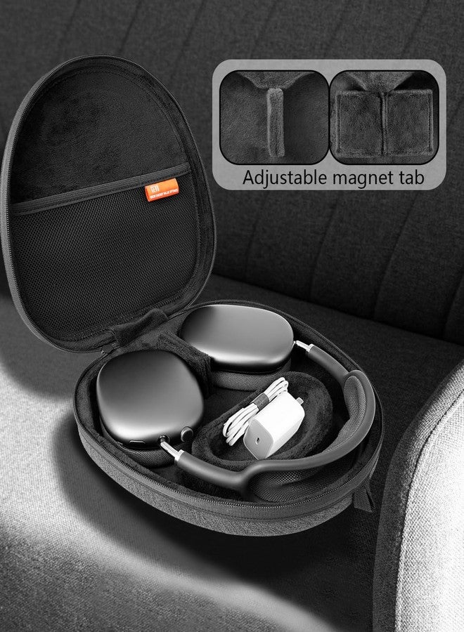 GEVO Travel Case for Apple AirPods Max - Portable Hard Carrying Bag with TPU Case Cover for Air Pod Max Headphones - Protective Kit Support Sleep Mode (Dark Gray) - Image 3