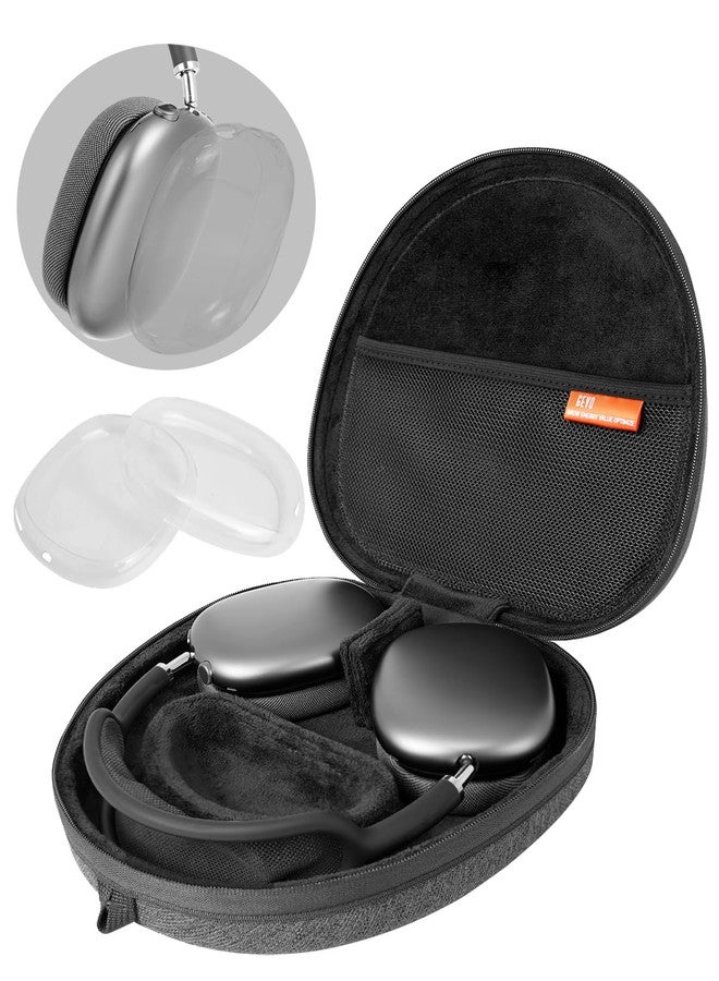 GEVO Travel Case for Apple AirPods Max - Portable Hard Carrying Bag with TPU Case Cover for Air Pod Max Headphones - Protective Kit Support Sleep Mode (Dark Gray) - Image 1