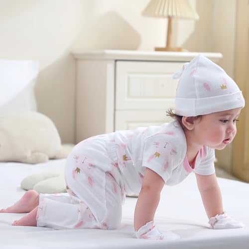 Ruliby Baby Girl Bodysuit and Pant Set Cotton Soft Newborn Clothes Outfits 3-6 month - Image 4