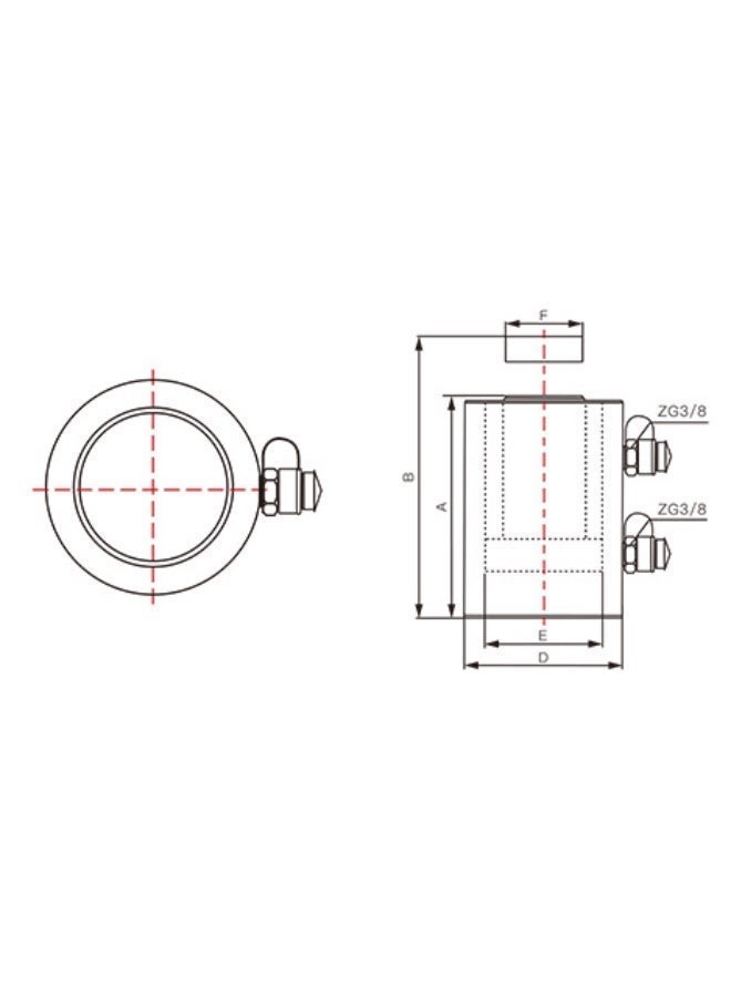 Hydrol Double-Acting General Purpose Hydraulic Cylinder, RR-30200, 30 Ton - Image 3