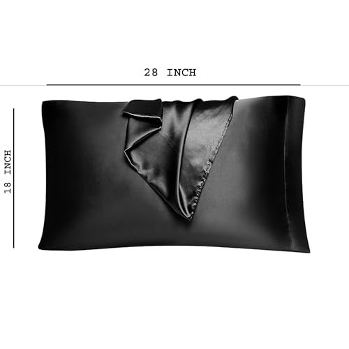 RAGGLE Set of 2 Satin Silk Pillowcase for Hair and Skin Standard Size 18"X 28" with Soft Breathable Smooth Cooling Pillow Covers for Sleeping or Pillow Protector (2, Rose Tupe) - Image 2