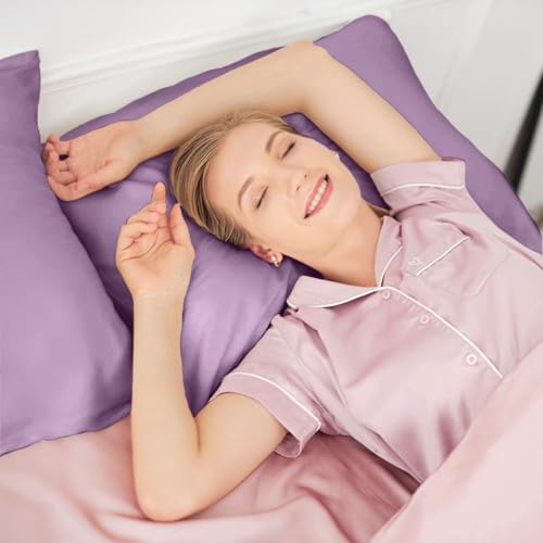 RAGGLE Set of 2 Satin Silk Pillowcase for Hair and Skin Standard Size 18"X 28" with Soft Breathable Smooth Cooling Pillow Covers for Sleeping or Pillow Protector (2, Rose Tupe) - Image 4