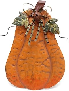 Waroom Home Waroom Home Pumpkin Decoration for Home, Free Standing Metal Flat Pumpkins for Autumn Fall Thanksgiving Harvest  - Image 1