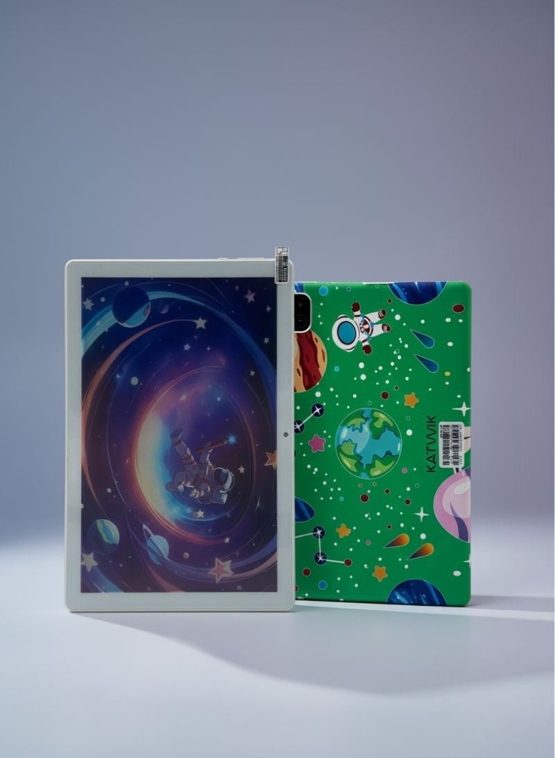 كاتويك جهاز تابلت للأطفال A9PRO، شاشة عرض 10 بوصة، لوحة مفاتيح وقلم، سماعة رأس، واي فاي، دعم شريحة - Image 1