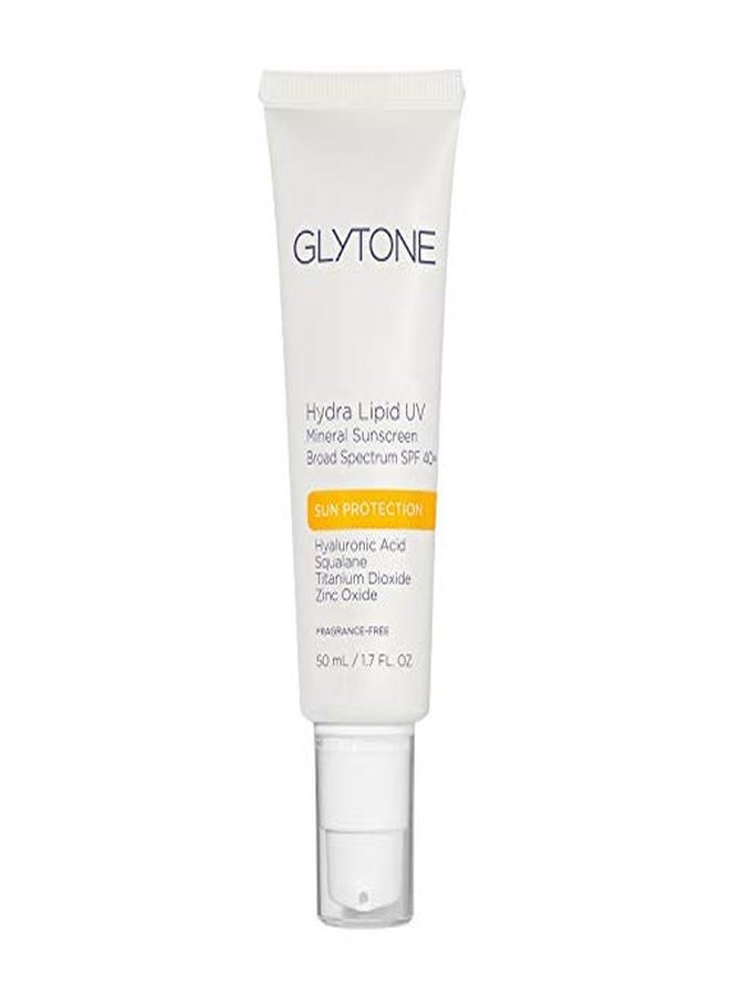 Glytone Hydra Lipid Uv Mineral Sunscreen Broad Spectrum Spf 40+, Hyaluronic Acid, Squalane, 1.7 Fl. Oz.  - Image 1
