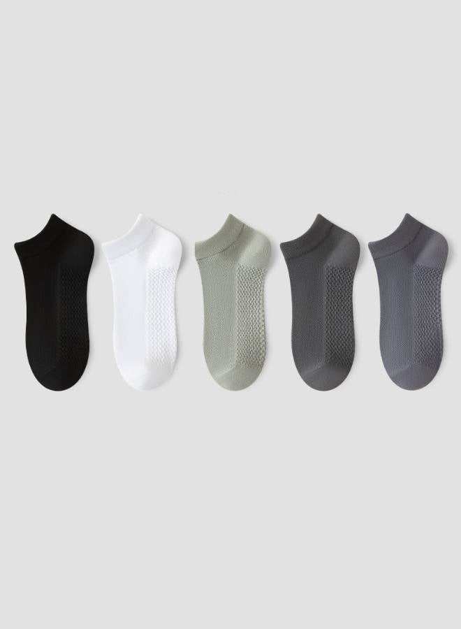 Men's Breathable Mesh Cotton Ankle Socks - 5 Pairs, Lightweight and Comfortable for Spring, Summer, and Fall - Image 2