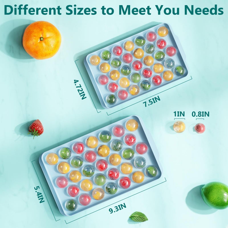 jaexest 3 Pack Ice Trays for Freezer, 99 PCS Ice Cube Tray with Lid and Bin, Round Ice Cube Trays for Freezer, Circle Ice Cube Tray for Chilling Drinks - Image 4