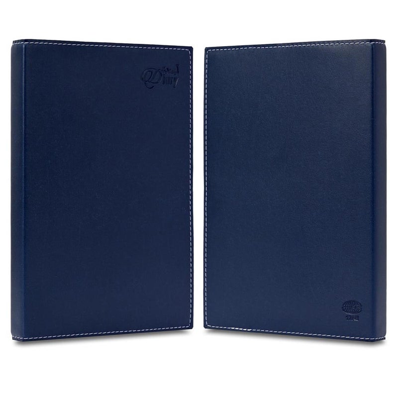 FIS 2026 A5 Diary, 148x210mm, Soft Jacket Italian PU Cover with Sewing, 1 Day Page Format, 384 Pages, Arabic/English, 70gsm Italian Ivory Paper, Blue Cover - FSDI17AE26BL - Image 2