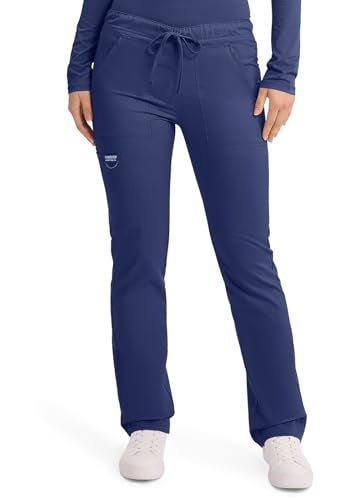 Cherokee Unisex Scrub Pants for Men & Women Tapered Leg Drawstring 4 Pocket Medical Uniform Easy Care 2-Way Stretch - WW020, M Tall, Navy - Image 2