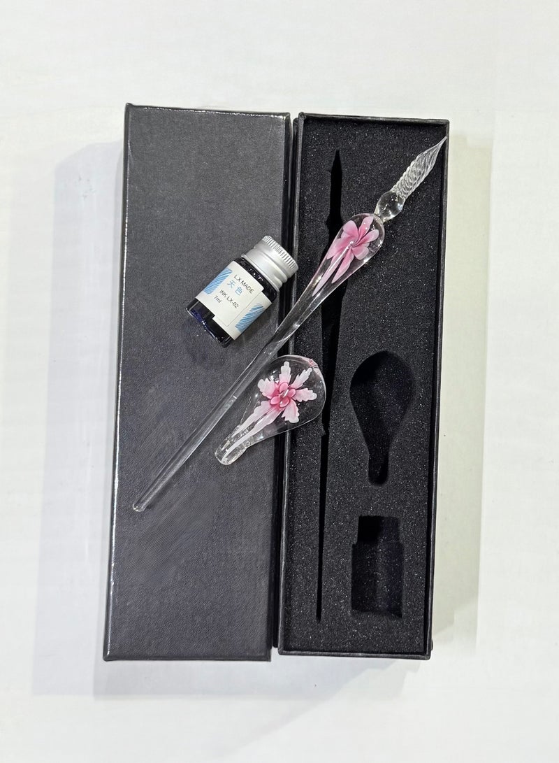 قلم حبر زجاجي كريستالي عتيق ، حبر زجاجي ، قلم توقيع زجاجي عالي الخط البورسليكات - Image 3