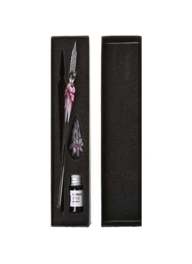 Generic Vintage Crystal Glass Fountain Pen Dipping Ink Glass Signature Pen High Borosilicate Calligraphy  - Image 1
