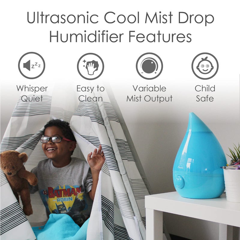Crane Crane Ultrasonic Cool Mist Humidifier for Bedroom, Baby Nursery, Kids Room, Plants, or Office, Large 1 Gallon Tank, Filter Optional, Aqua  - Image 2