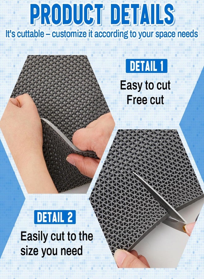 Tinideya 1.3x10 ft Non‑Slip Pool Drainage Floor Mat, Commercial & Indoor Wet Area Anti‑Slip PVC Water Drainage Mat, Cut‑to‑fit Pool, Bathroom, Garage PVC Mesh Flooring, Grey - Image 3