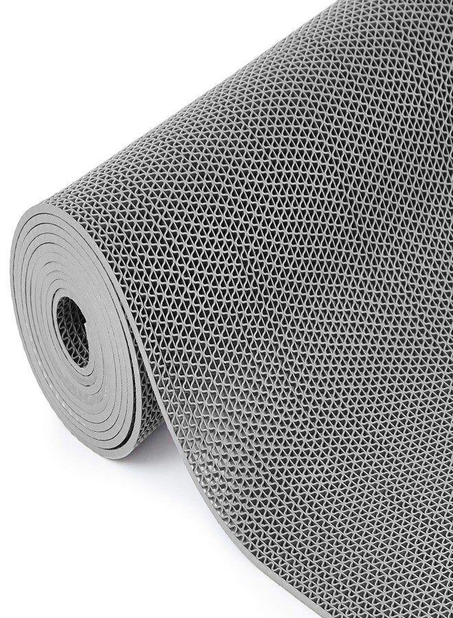 Tinideya 1.3x10 ft Non‑Slip Pool Drainage Floor Mat, Commercial & Indoor Wet Area Anti‑Slip PVC Water Drainage Mat, Cut‑to‑fit Pool, Bathroom, Garage PVC Mesh Flooring, Grey - Image 1