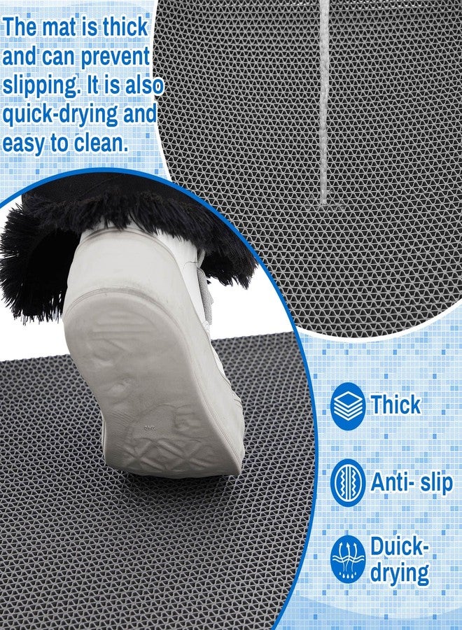 Tinideya 1.3x10 ft Non‑Slip Pool Drainage Floor Mat, Commercial & Indoor Wet Area Anti‑Slip PVC Water Drainage Mat, Cut‑to‑fit Pool, Bathroom, Garage PVC Mesh Flooring, Grey - Image 4