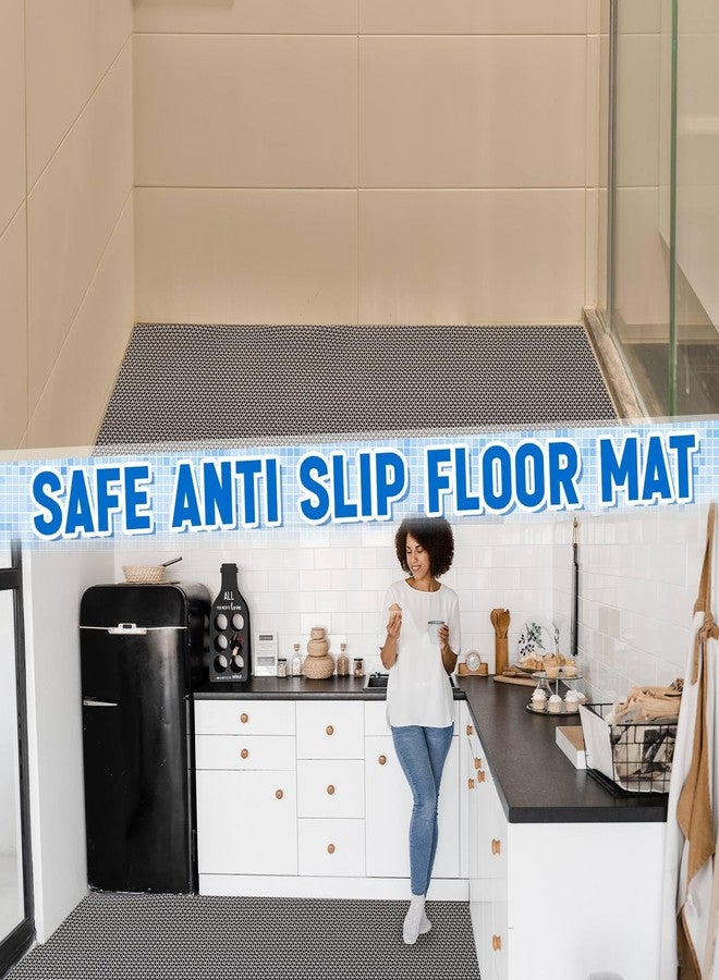 Tinideya 1.3x10 ft Non‑Slip Pool Drainage Floor Mat, Commercial & Indoor Wet Area Anti‑Slip PVC Water Drainage Mat, Cut‑to‑fit Pool, Bathroom, Garage PVC Mesh Flooring, Grey - Image 5