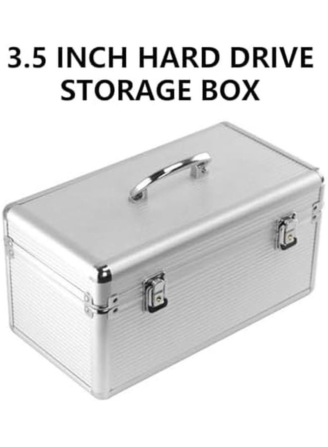 10x3.5 Hard Drive Carrying Case Storage Box Suitcase Design for External Hard Drive and Computer Accessories - Image 3