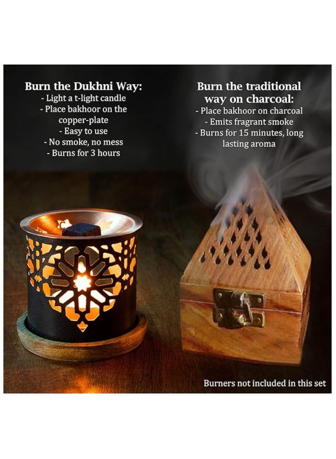 DUKHNI Dukhni Sandal Bakhoor 3 boxes x 9 Piece each | Arabic Bakhoor Incense | Sandalwood Blend | Perfect for Prayer Time | To Relax & Meditate | Handmade Traditional recipe - Image 4