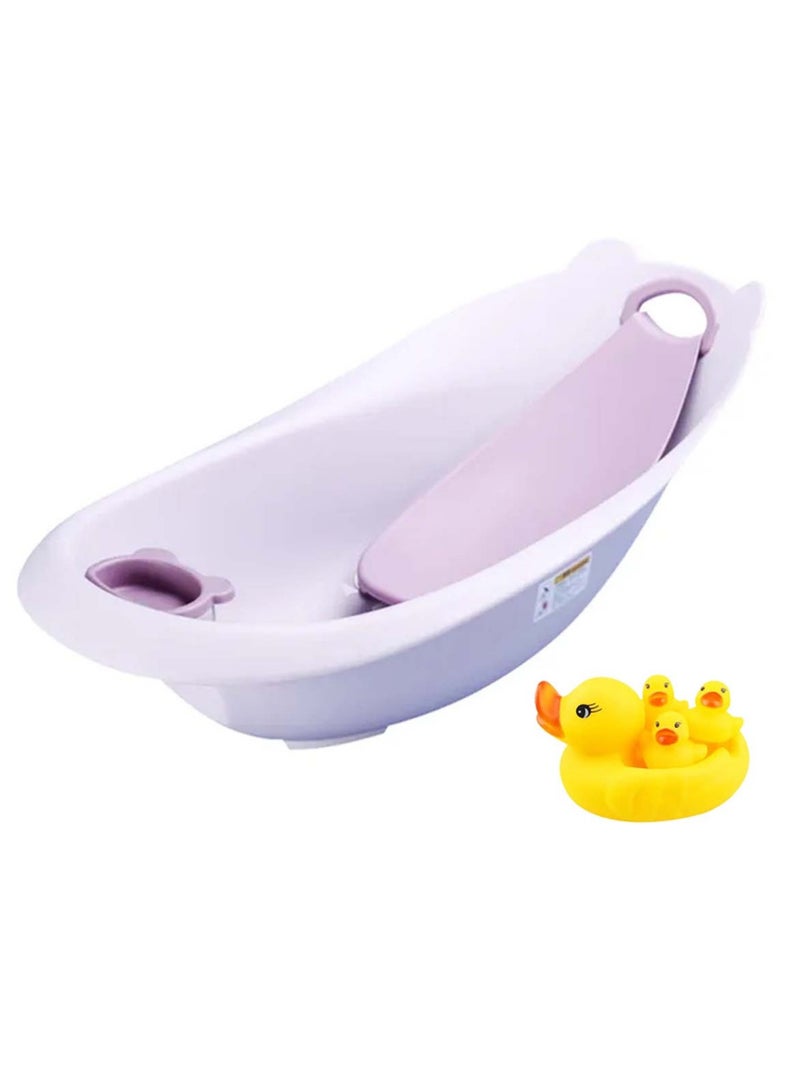 STAR BABiES Smart Sling 3-Stage Tub - Pink With Free Rubber Duck Toy Pack Of 4 Yellow - Image 1