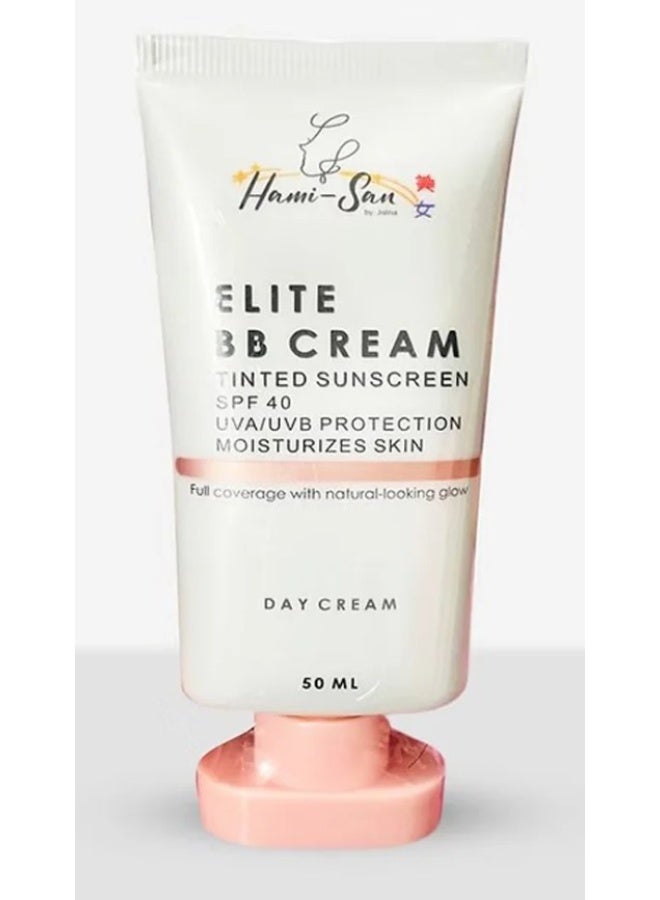 Hami-San Hami - San ELITE BB Cream Tinted Sunscreen SPF 40 50ml – Daily UV Protection & Natural Coverage - Image 1