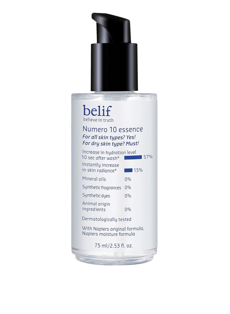 Belif Numero 10 Essence, Lightweight Hydrating Face Serum | Increases Skin's Hydration Instantly | Intensely hydrates, smooths, and replumps skin | For Normal to Oily skin | Clean Skincare Products for Face | Korean Skin Care Products | (75 ml) - Image 2