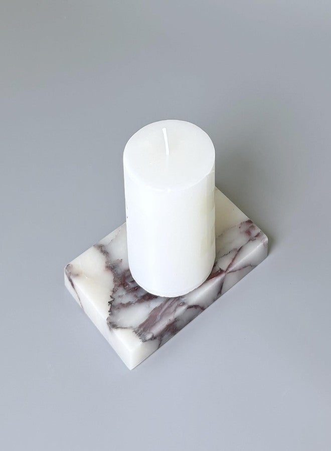 StonePlus Natural Smooth Real Marble Soap Dish/Facial Sponge Holder/Bathroom Makeup Sponge Tray with Draining Hole (Calacatta Purple) - Image 4