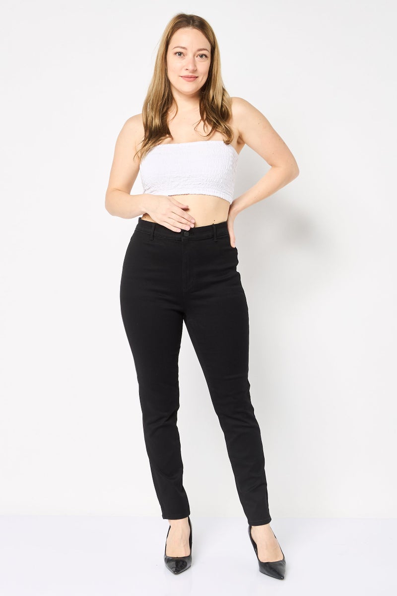 ONLY JDY x Only Women High Rise Solid Stretchable Skinny Pants, Black - Image 2