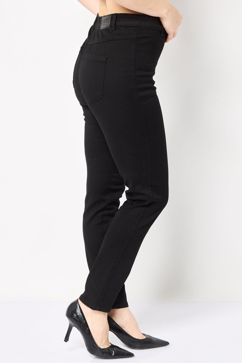 ONLY JDY x Only Women High Rise Solid Stretchable Skinny Pants, Black - Image 3