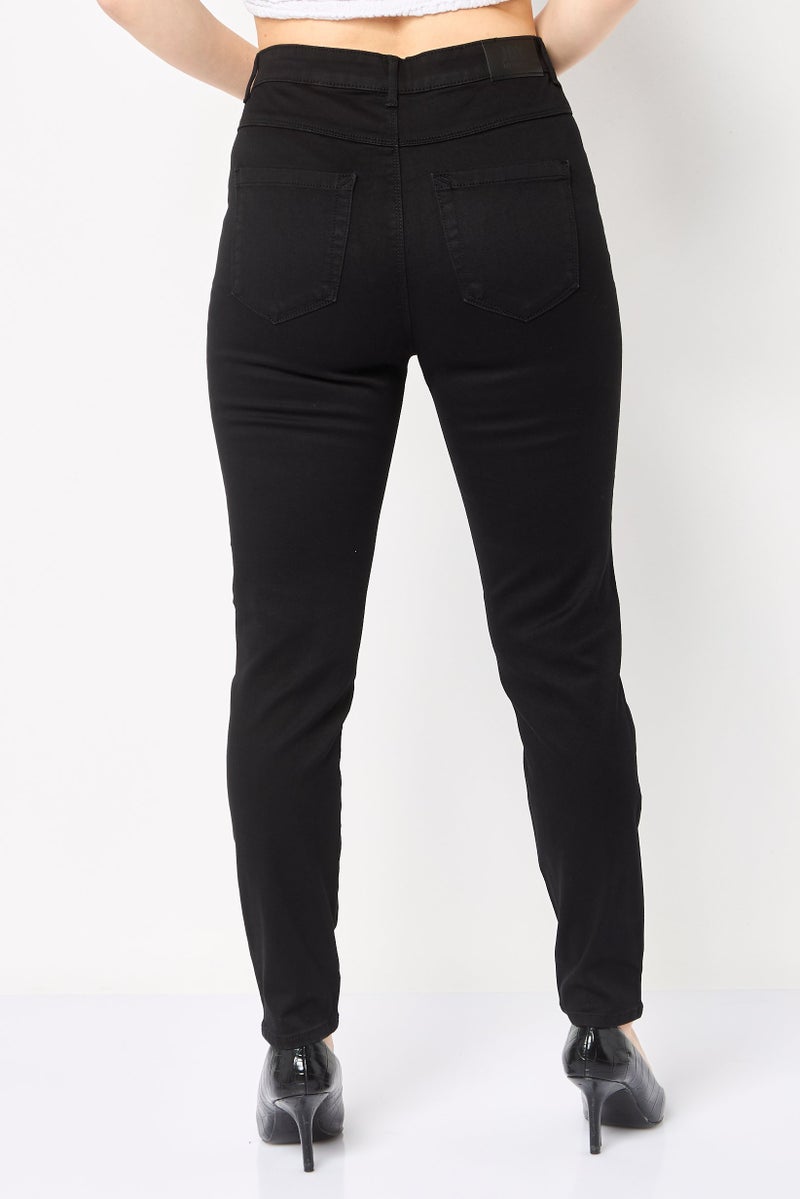 ONLY JDY x Only Women High Rise Solid Stretchable Skinny Pants, Black - Image 4