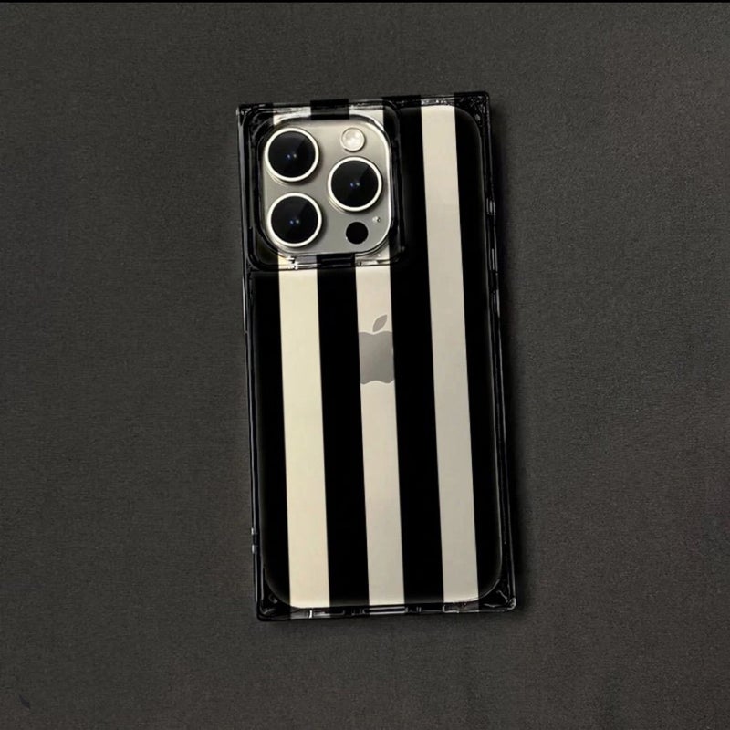 جراب هاتف Apple iPhone 16 Pro Max، مصنوع من مادة TPU شفافة مقاومة للصدمات، بتصميم عصري مبتكر مخطط، ومربع الشكل، ناعم، مقاوم للسقوط.