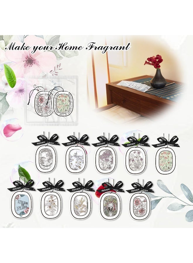 INSIJAM 10PCS Car Air Fresheners Hanging Sachets Long Lasting Odor Eliminator for Cars Wardrobe Bathroom, Bedroom – Alcohol-Free Botanical Fragrance Cotton Pendants with Ribbon - Image 5