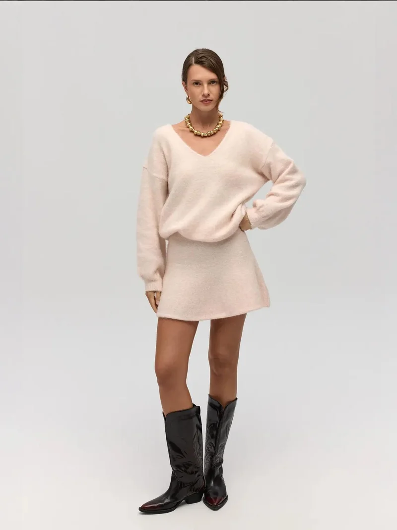 ماي كولكشن MAI STUDIOS Nordis Knitwear Frilly Mini Skirt