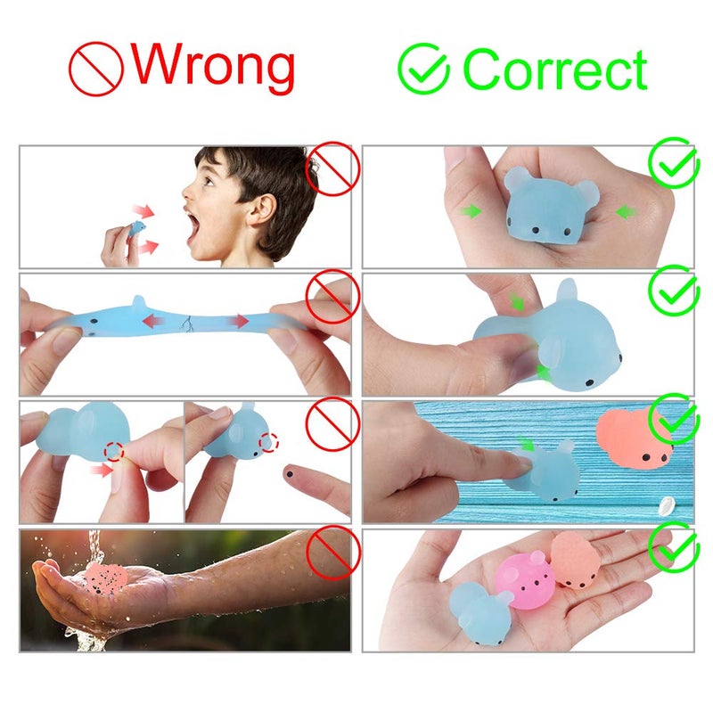 Outee 30 Pcs Mochi Animals Toys Glow In The Dark Mochi Toys Mini Stress Relief Toys Mochi Cat Relief Stress Toys Easter Gifts - Image 5