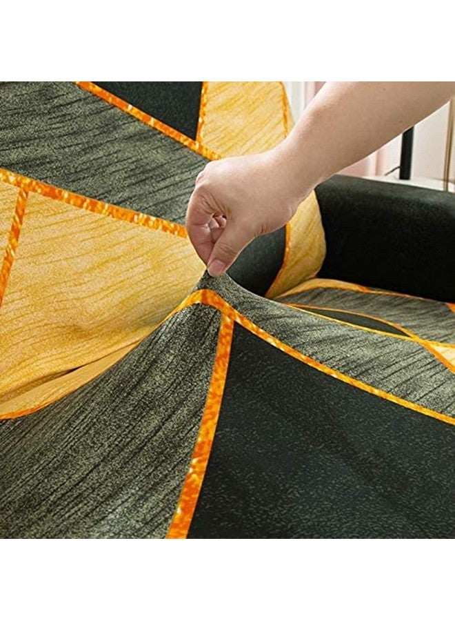 لوكزر غطاء أريكة لوكزر العالمي المكون من 4 مقاعد مع 2 كيس وسادة 140 جرام لكل متر مربع، غطاء مرن كبير لحماية الأريكة قابل للتمدد (منشور أخضر داكن/230-300 سم) SC-035-04 - Image 3